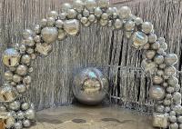 Fechado PVC inflável espelho esfera de metal pérola 1,5m-3m Eventos exposição decoração