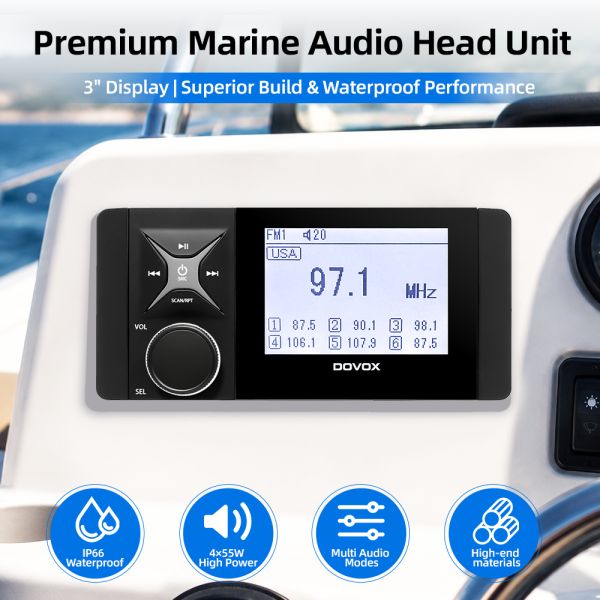 Marine New Marine Waterproof Stereo Receiver MP3 Player FM Radio for Boat With Controller