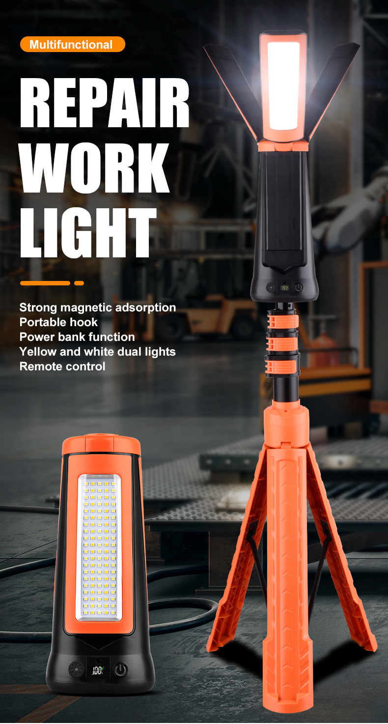 Cross-border New Outdoor Multi-function Light Lamp Adjustable Strong Light Camping Lamp Long-lasting Ground Work Lamp