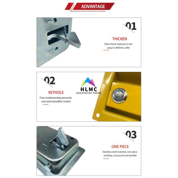 PC200-6 OEM 20Y-54-71491 198-54-41982 Side Panel Door Lock Excavator Engine Parts