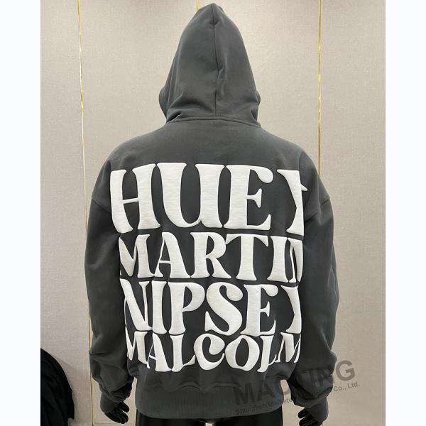 Streetwear Custom 3D Puff Print 500gsm Cotton Heavyweight Blank Men's Sweatshirts Puff Printing Pullover Hoodie