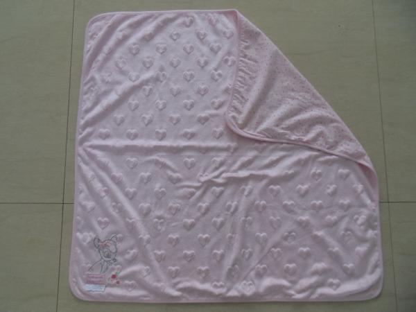 baby girl newborn embroidered soft short velvet minnie heart shawl blanket