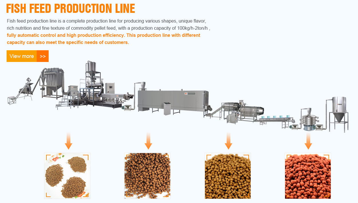 Automatic Fish Feed Pellet Processing Machinery In Saibainuo Factory