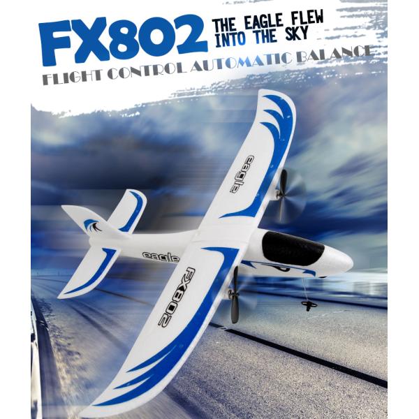 Design Fx802 Rc Eagle Glider Aircraft Automatic Balance Fighter Epp Anti-collision Foam 2.4g 2ch Flying Model Plane Toy