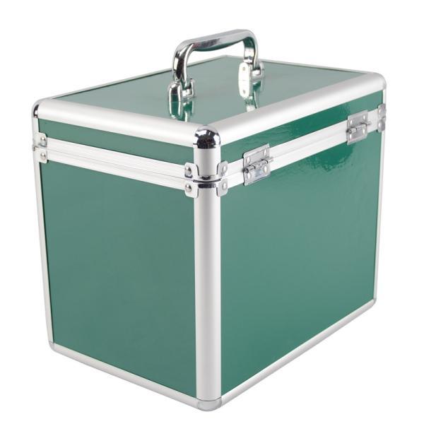 Зеленая акриловая переносная сумка для ящика для хранения аксессуаров алюминиевого для того чтобы организовать инструменты