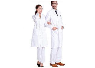 Comfortable White Medical Lab Coats Anti - Pilling Print Or Embroidery Logo For Doctors