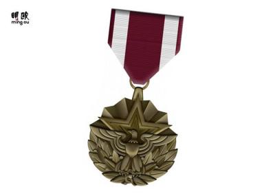 Bronzed Plating Military Custom Award Medals And Medallions Zinc Alloy Material 3d Design