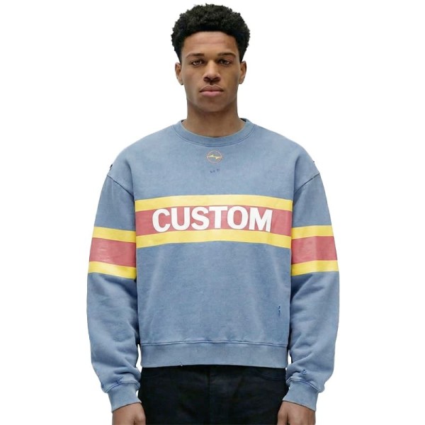 Oversized Hoodie Sweatshirt Distressed Vintage Wash Pullover For Men