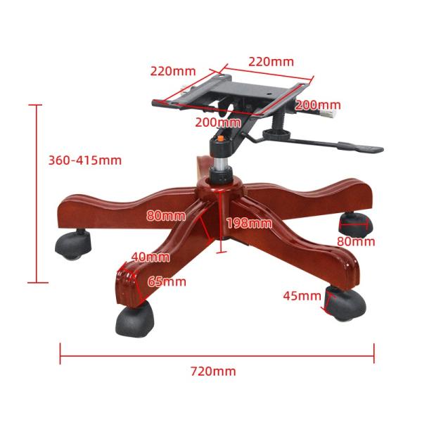 Офис Босс Крутящийся стул Деревянная основа Большой классный стул Пятизвездочный стул
