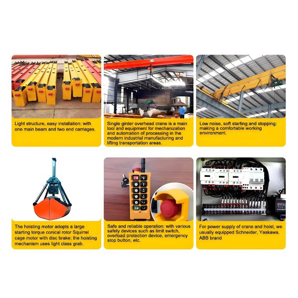 LDZ Type Garbage Handling Single Girder Overhead Crane with 1-20ton Lifting Capacity and Ground Control+Remote Control for A3-A4 Work Duty