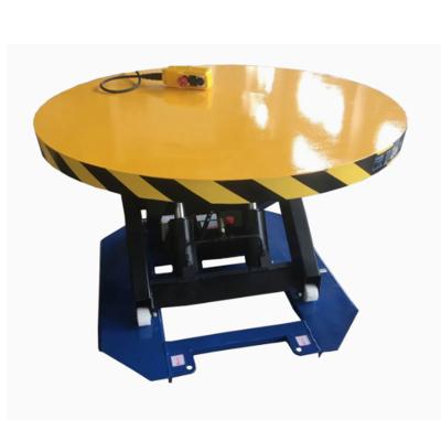 Stationary Lift Table With Carousel Turntable / Rotating Lift Table 2200lbs Capacity