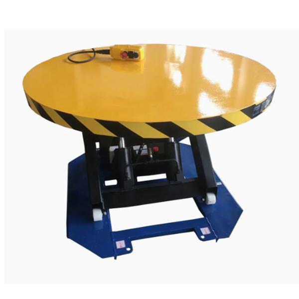 Stationary Lift Table With Carousel Turntable / Rotating Lift Table 2200lbs Capacity