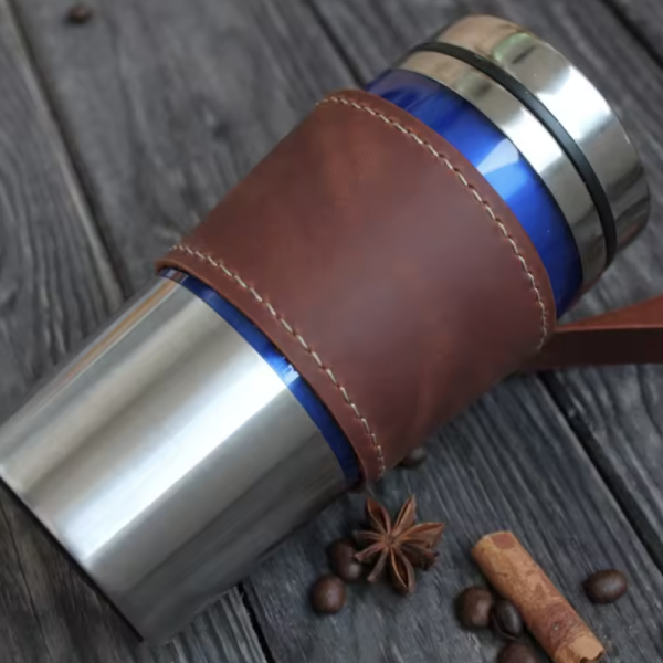 Personalized Leather Pint Glass Sleeve Eco Friendly Beer Leather Drink Sleeve