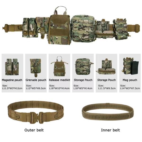 Equipo Tactico Регулируемая сумка для молей 6 штук набор полиэстерный камуфляж тактический пояс с магнитными пакетами