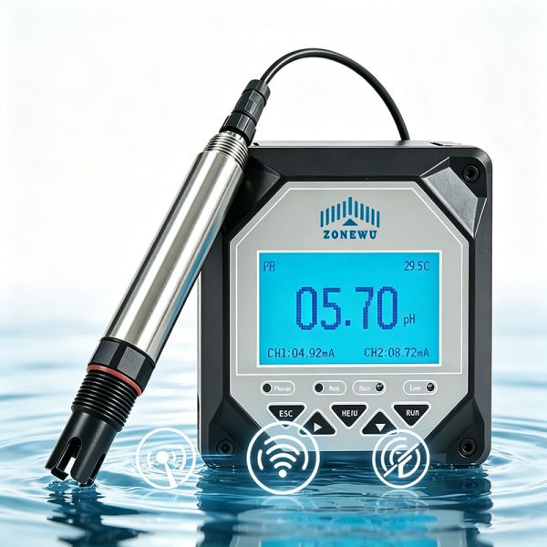RS-485 Modbus/RTU Online Potassium Ion Sensor IP68 Protection, 3/4NPT Immersion Installation