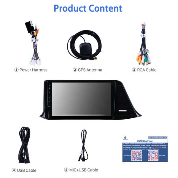 C-HR 2016-2019 Car Video DVD Player Octa Core Com WIFI USB BT GPS