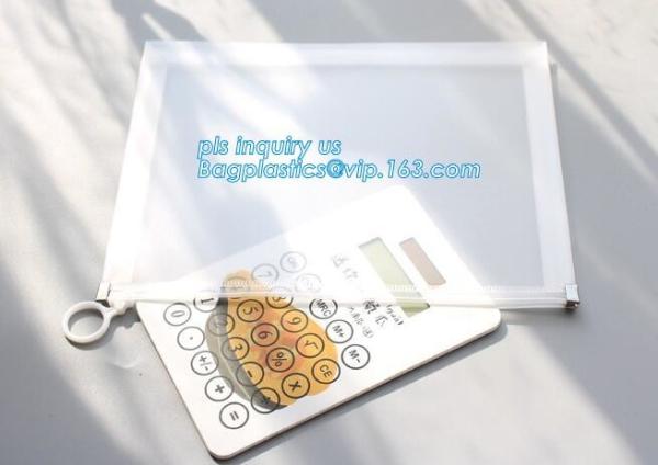 PVC slider k bag for stationery, file,school kids, stationery packaging zipper bag with slider, PVC plastic Hanger