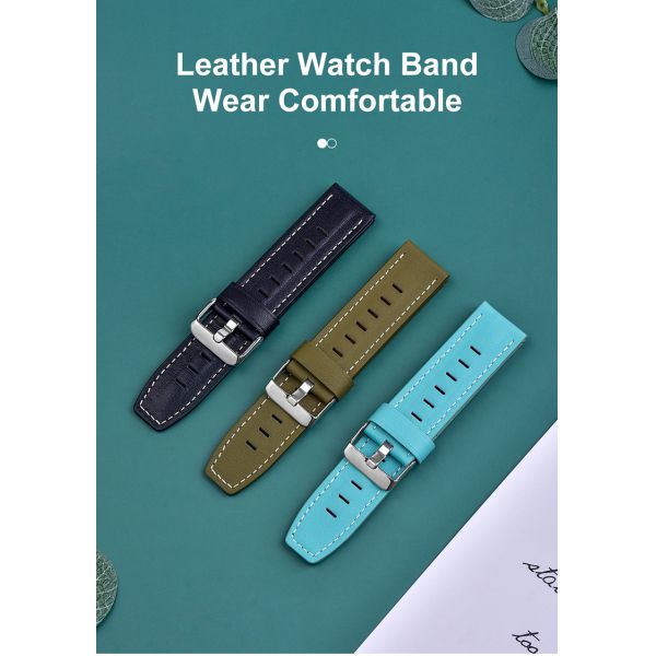 Smooth Vintage Leather Strap · Compatible With Smartwatches