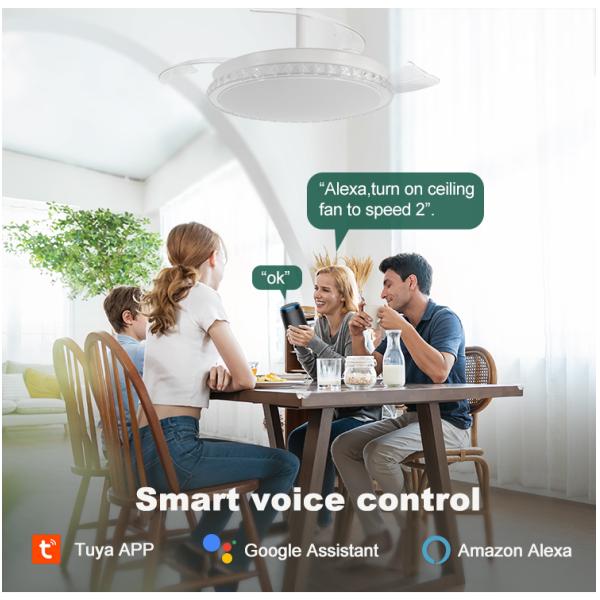 110-240V/50Hz-60Hz LED Ventilador de teto com lâminas retráteis 10- e espaço-salvamento design