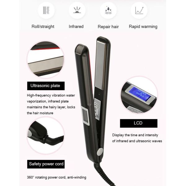 Le fer infrarouge ultrasonique de soins capillaires de machine de beauté de maison d'appareil de chauffage de ptc récupèrent les cheveux endommagés