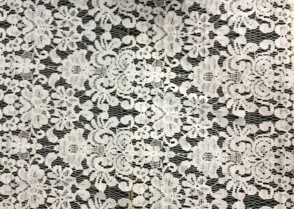White Swiss Cotton Embroidery Lace Fabric , Cotton Lace Trim For Party