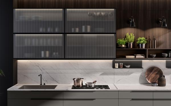 Simple One-stop Kitchen Solution Kitchen Cabinet Units With Kitchen Cupboard For Apartment
