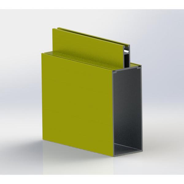 Yellow Fluorocarbon Coating Aluminum Curtain Wall System For Commercial Building