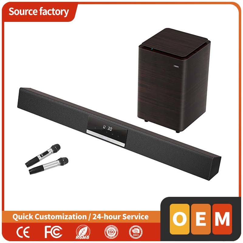 OEM Hifi Audio TV Soundbar 2.1 channel 1000W supports USB AUX Optical bluetooth with spray painting for Home Theatre
