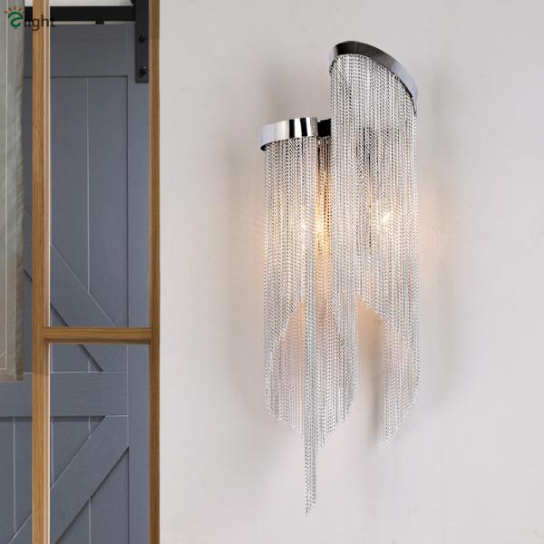 Plate Aluminium Tassel Led E14 Wall Scones D23 H60cm Chrome Stream Wall Sconce（WH-OR-197)