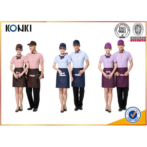 Professional Stylish Restaurant Work Uniforms With Short Sleeve
