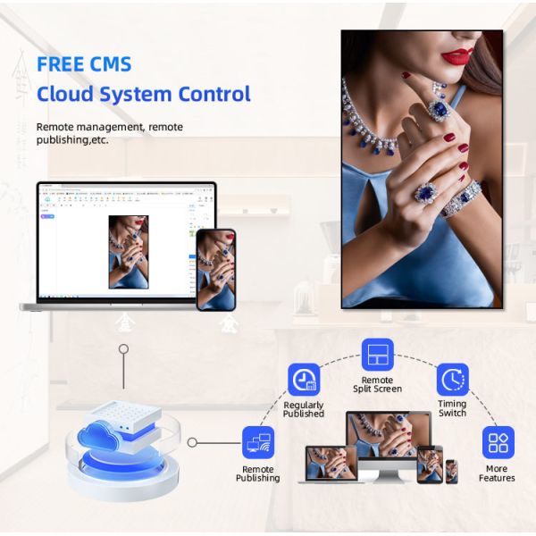 4K UHD High Brightness LCD Display Screen 1500 Nits For Shop Windows