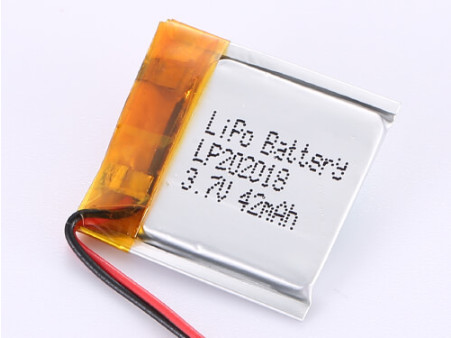 Industrial Polymer Li-ion Battery with PCB Protection and Rechargeable Design LP202018 3.7V 42MAH