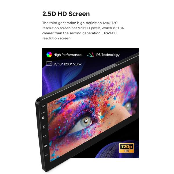 Главное устройство универсального автомобильного радио с операционной системой Android 11.0 и встроенным Android Auto