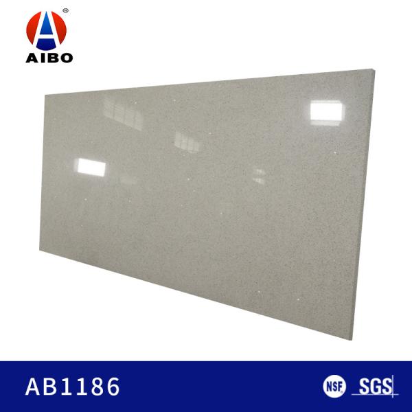 Silver Grey Glass Surface 2.2g/cm2 18MM For Quartz Vanity Top