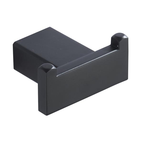 Double Robe hook&Clothing Hook&Hanging Hook83201B-Square Black&Stainless steel304&Bathroom Accessory&Sanitary