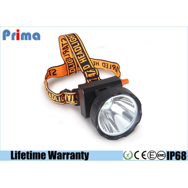 Waterproof IP68 Rechargeable LED Miner Headlamp , 8W Coal Miners Headlamp