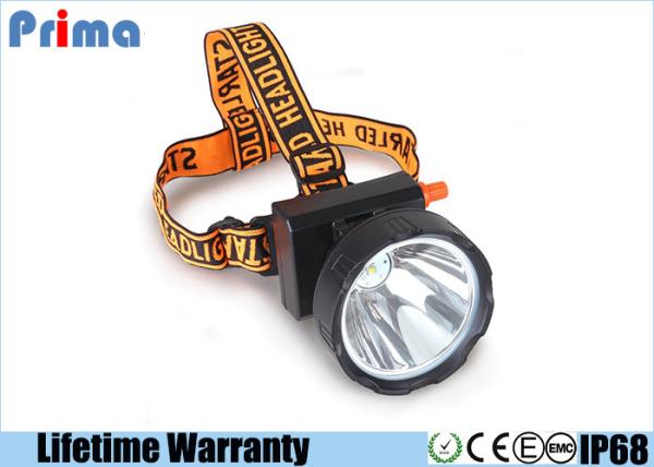 Waterproof IP68 Rechargeable LED Miner Headlamp , 8W Coal Miners Headlamp