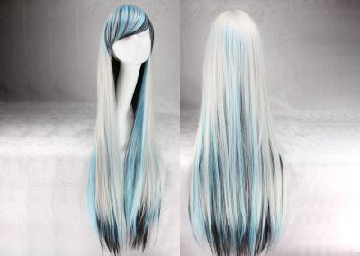 100cm Long Multi Colored Hair Wigs , Silky Straight Wave Colored Synthetic Wigs