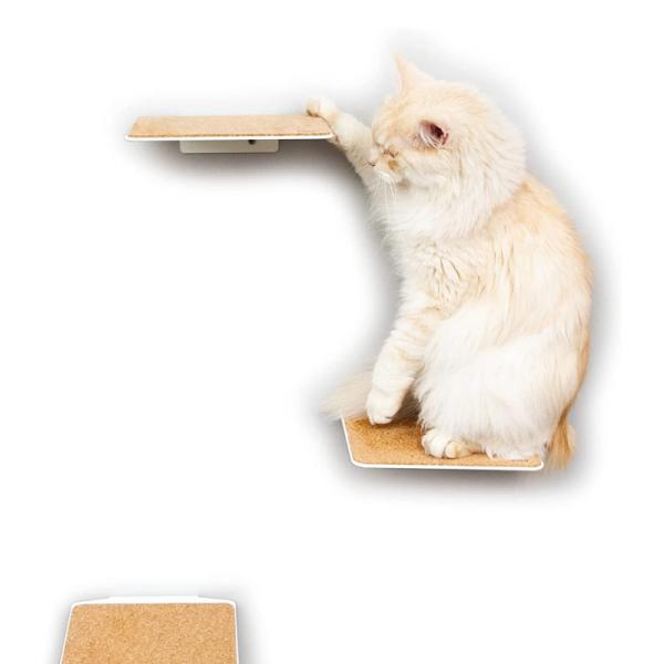 Mobiliário de parede de gato revestido com pó preto 20x20cm Escadaria de aço de gato