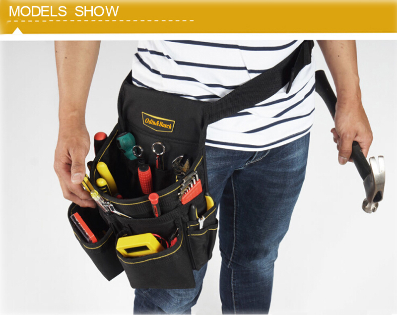 Customized Work Multifunction Plumber Carpenter Organizer Electrician Waist Tool Bag