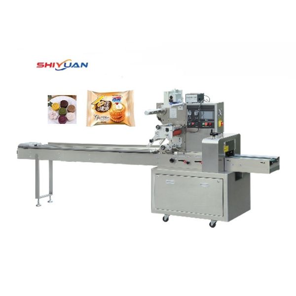 Full Automatic Biscuit Pillow Packing Machine , Horizontal Small Cookie Packaging Machine