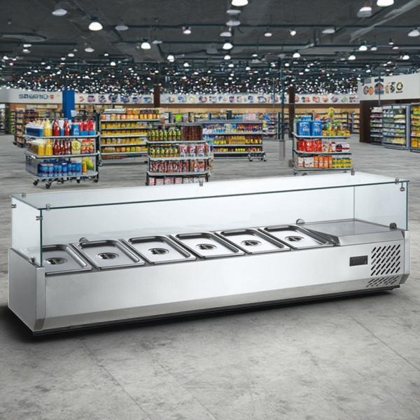 Glass Top Salad Bar Counter Display Used