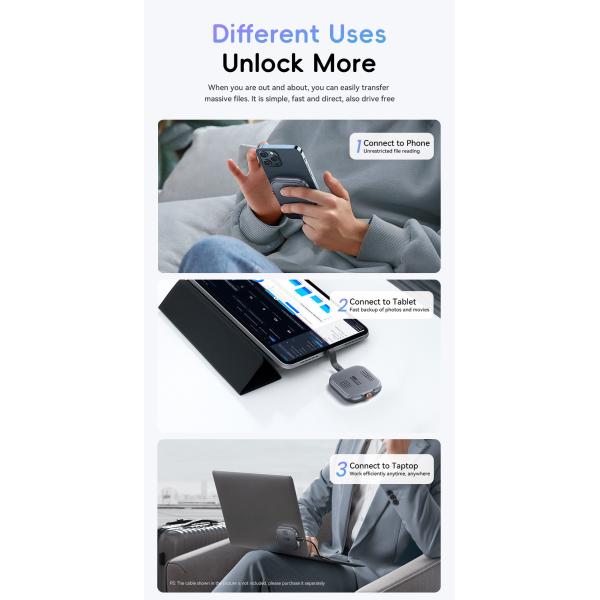 ESSAGER ES-YP01 100W 10Gbp USB 3.2 External Hard Drive Aluminum Type C Magnetic Nvme 2230 M.2 SSD HDD Enclosure