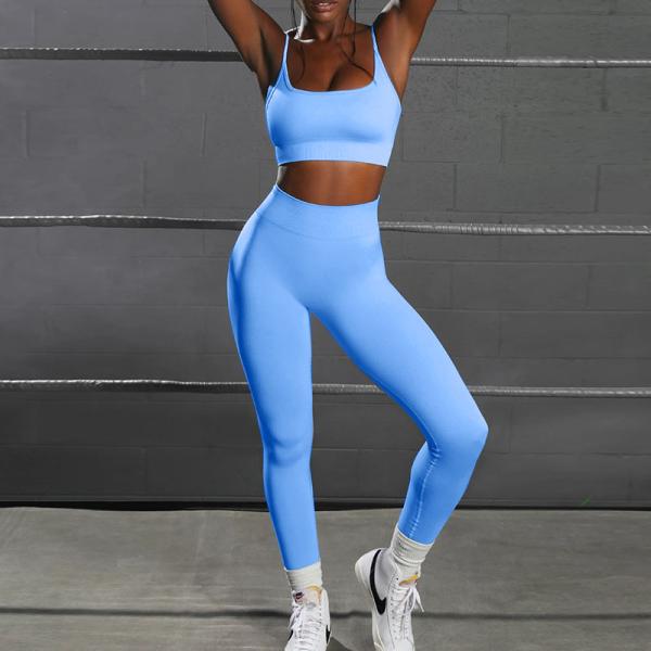 Спортивная одежда для йоги, женская бесшовная комплект из 2 предметов, леггинсы с высокой талией, спортивный бюстгальтер