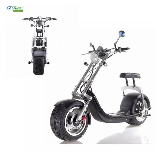 EcoRider 1200W 50KM Range 2 Wheel Electric Scooter with Front Suspension for Adult