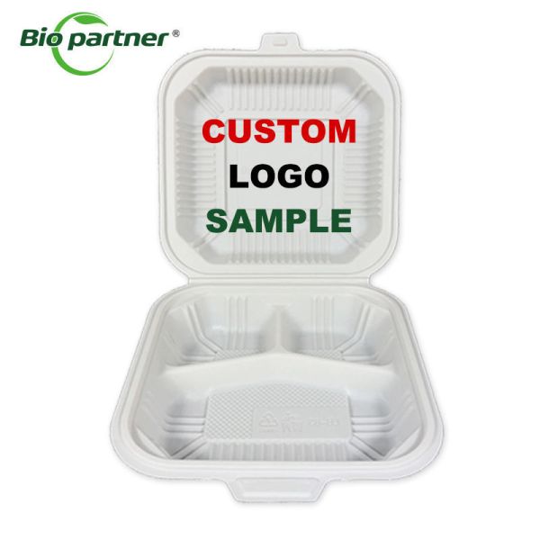 Biodegradable Clamshell Corn Starch Food Container Takeaway Plastic Lunch Box