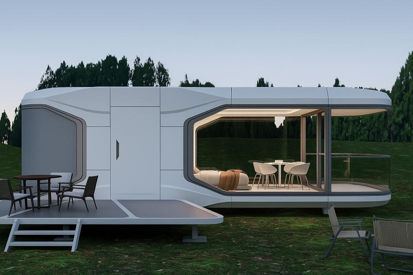 Thermal Insulation Mobile Space Capsule Apple Cabin House Customizable Steel