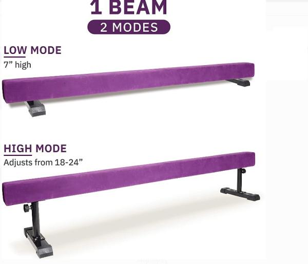 Home Gym Equipment For Sale Adjustable Height Synthetic Suede Fabric 16ft Training  Gymnastics Balance Beam