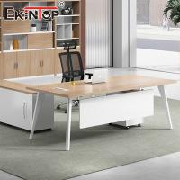 Mesa de escritório personalizada de madeira em forma de L Mesa de escritório moderna Mobiliário de escritório modular