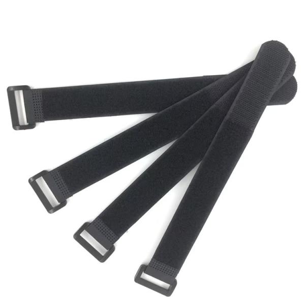 Black Hook And Loop Cable Straps Nylon Self Gripping Straps Reusable For USB Cables